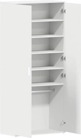 vidaXL Ντουλάπα Παπουτσιών 80 x 39 x 178 εκ Επεξεργασμένο Ξύλο Λευκό
