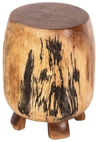 Σκαμπό Βοηθητικό HM9762 Φ34x46cm Από Μασίφ Suar Ξύλο Natural Wood