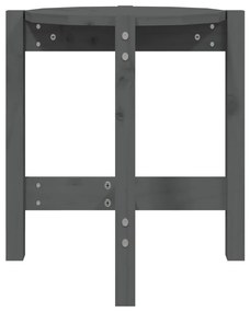 vidaXL Τραπεζάκι Σαλονιού Γκρι Ø 42,5x45 εκ. από Μασίφ Ξύλο Πεύκου