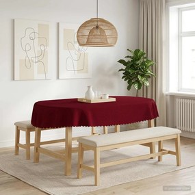 vidaXL Ύφασμα Τραπέζης Κόκκινο 160 x 220 cm Ωοειδής