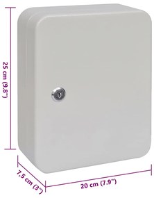 vidaXL Κουτί Κλειδιών Ελεφαντόδοντο 20 x 7,5 x 25 εκ Ατσάλι