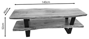 Έπιπλο τηλεόρασης Fuji pakoworld φυσικό μασίφ ξύλο ακακίας 140x40x52εκ