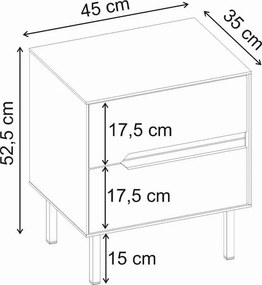 Κομοδίνο Arch Megapap χρώμα sandstone 45x35x52,5εκ.