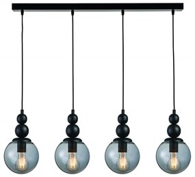 Arkolight Μοντέρνο Φωτιστικό Κρεμαστό Τετράφωτο Μ85xY120cm Μαύρο-Φιμέ 1351-3/4
