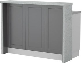 Πάγκος νησίδας Tahoma-Μήκος: 135 εκ.-Γραφίτης-Chromix Silver