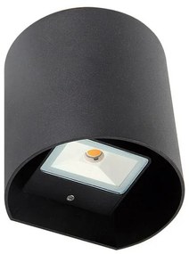 Adeleq Led Φωτιστικό Επίτοιχο Αλουμινίου Κύλινδρος Διπλής Κατεύθυνσης 2x3W 3000K Μαύρο 3-691711