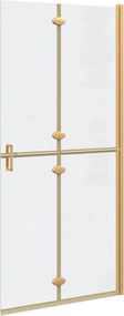 vidaXL Τοίχος Walk-In Ντους Χρυσό 90 x 6.5 x 190 εκ.