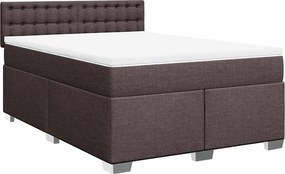 vidaXL Κρεβάτι Boxspring με Στρώμα Σκούρο Καφέ 140x190 εκ. Υφασμάτινο