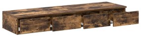 vidaXL Συρτάρια κρεβατιού Καπνιστή δρυς 120 x 36.5 x 16.5 εκ