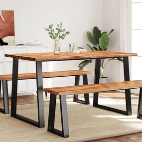 vidaXL Τραπεζαρία με Φυσικό Περίγραμμα 140x80x75 εκ Μασίφ Ξύλο Ακακίας