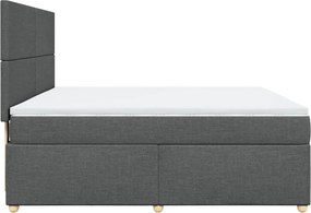 vidaXL Κρεβάτι Boxspring με Στρώμα Σκούρο Γκρι 180x200 εκ Υφασμάτιν