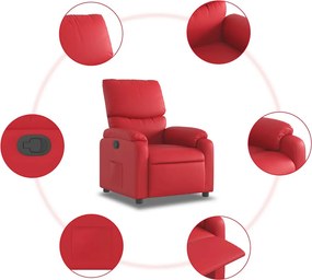 vidaXL Πολυθρόνα Ανακλινόμενη Κόκκινη από Συνθετικό Δέρμα