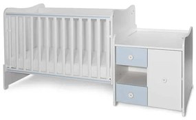 Πολυμορφικό βρεφικό κρεβάτι Mini Max  White + Baby Blue 10150500039A Lorelli