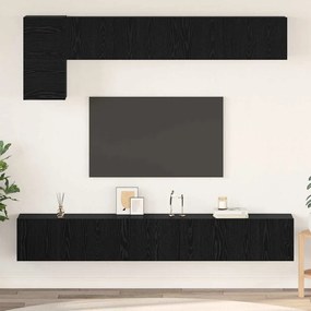 vidaXL Σετ επίπλου τηλεόρασης 5 pcs Μαύρη Οξυά Επεξεργασμένο ξύλο