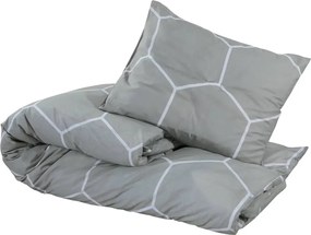 vidaXL Σετ Παπλωματοθήκης Γκρι 140x200 εκ. Βαμβακερό