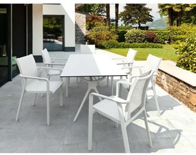 Σετ Τραπεζαρίας 7τμχ Air Pacific White 180X90X74εκ.