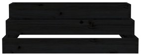 vidaXL Ζαρντινιέρα Μαύρο 80 x 80 x 27 εκ. από Μασίφ Ξύλο Πεύκου