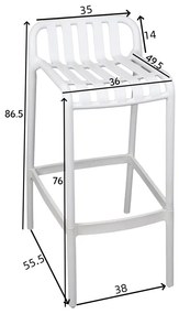 Σκαμπό μπαρ Zoi pakoworld pp σε απόχρωση cappucino 56x36x87εκ