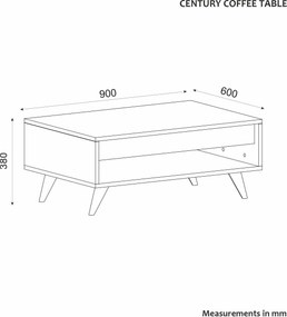 Τραπεζάκι Σαλονιού Καρυδί CLUZE 90x60x38