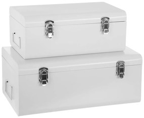 Βαλίτσες Αποθήκευσης (Σετ 2τμχ) A-S Metal White 127144C