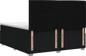 vidaXL Κρεβάτι box spring με στρώμα Μαύρο 140 x 190 cm Ύφασμα