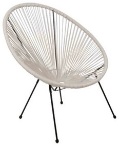 Πολυθρόνα Acapulco Ε245,1 Μέταλλο Μαύρο/Rattan White