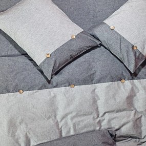 Παπλωματοθήκη Peach 22 (Σετ 3τμχ) Grey Kentia Queen Size 220x240cm 100% Cotton