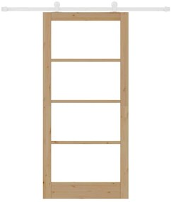 vidaXL Συρόμενη Πόρτα ORKDAL Καφέ 93 x 202 cm Ξύλο και μέταλλο