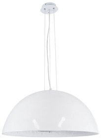 GloboStar® SERENIA WHITE 01271 Μοντέρνο Κρεμαστό Φωτιστικό Οροφής Μονόφωτο Λευκό Γύψινο Καμπάνα Φ60 x Y30cm