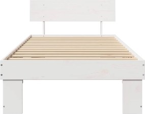 vidaXL Σκελετός Κρεβατιού Λευκό 90 x 190 cm Στερεά ξυλεία πεύκου