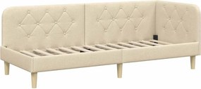 vidaXL Κρεβάτι Γωνίας Κρεμ 80 x 200 cm ύφασμα