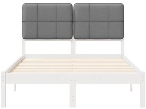 vidaXL Σκελετός Κρεβατιού με Επενδεδυμένο Κεφαλάρι Ανοιχτό γκρι