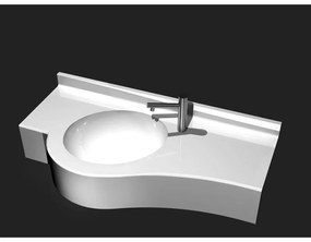 Sanitec 704 Front Wave Single Νιπτήρας Μπάνιου Λευκός με μήκος από 60 έως 150cm