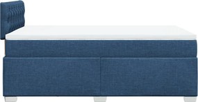 vidaXL Κρεβάτι Boxspring με Στρώμα Μπλε 120x200 εκ. Υφασμάτινο