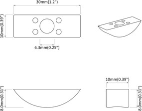 vidaXL Ημισέληνος δίσκος 12 pcs Λευκό M6 Πολυπροπυλένιο