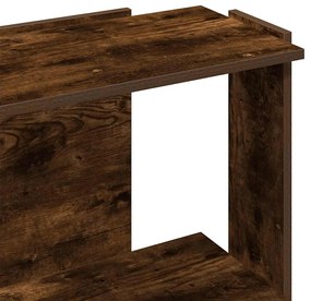 vidaXL Βιβλιοθήκη 3 Επιπέδων Καπνιστή Δρυς 60x30x80 εκ. Επεξεργ. Ξύλο