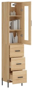vidaXL Μπουφές Sonoma δρυς 34,5 x 34 x 180 εκ. από Επεξεργασμένο Ξύλο