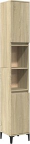 vidaXL Ντουλάπι Μπάνιου Sonoma Δρυς 30x30x190 εκ. Επεξεργασμένο Ξύλο