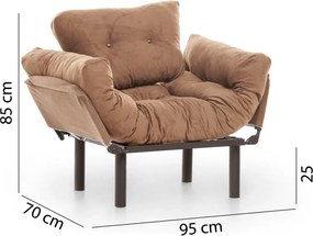 Πολυθρόνα Ανοιχτό Καφέ NITTA SINGLE 70x95x85