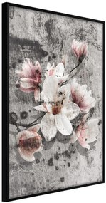 Αφίσα - Flowers on Concrete - 30x45 - Μαύρο - Χωρίς πασπαρτού