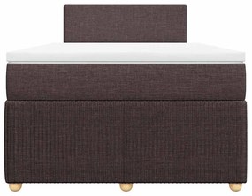 vidaXL Κρεβάτι Boxspring με Στρώμα Σκούρο Καφέ 120x200 εκ. Υφασμάτινο