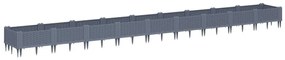 vidaXL Ζαρντινιέρα με Πασσάλους Μπλε Γκρι 362,5x42,5x28,5εκ. Πολυπροπυλένιο