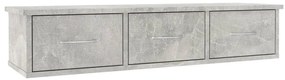 vidaXL Ράφι Τοίχου με Συρτάρια Γκρι Σκυροδ. 88x26x18,5 εκ. Επεξ. Ξύλο