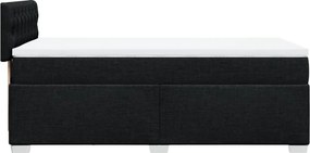 vidaXL Κρεβάτι Boxspring με Στρώμα Μαύρο 100 x 200 εκ. Υφασμάτινο
