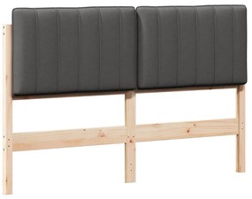 vidaXL Ταπετσαρισμένο κεφαλάρι με κεφαλάρι Καφέ και Σκούρο Γκρι 140 cm