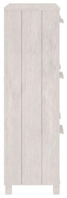 Παπουτσοθήκη HAMAR Λευκή 59,5x35x117 εκ. από Μασίφ Ξύλο Πεύκου - Λευκό