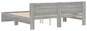 vidaXL Πλαίσιο Κρεβατιού με Κεφαλάρι Γκρι Sonoma 180x200 εκ.