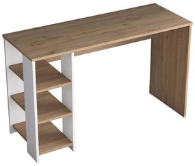 Work desk Lanuta in walnut-white shade 120x45x73.8cm 120x45x73.8 εκ.