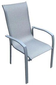 Πολυθρόνα VERONA Μέταλλο/Textilene Ανθρακί/Γκρι 56x70x96cm