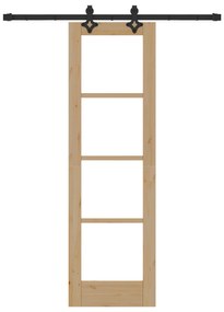 vidaXL Συρόμενη πόρτα  με σετ υλικών 61x198.5 εκ Στερεό ξύλο πεύκου